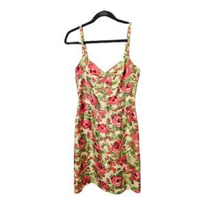 ANTHROPOLOGIE TABITHA‎ Silk Rose Floral Dress - Size 6
